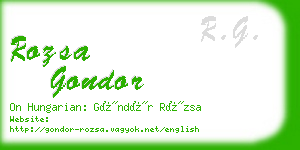 rozsa gondor business card